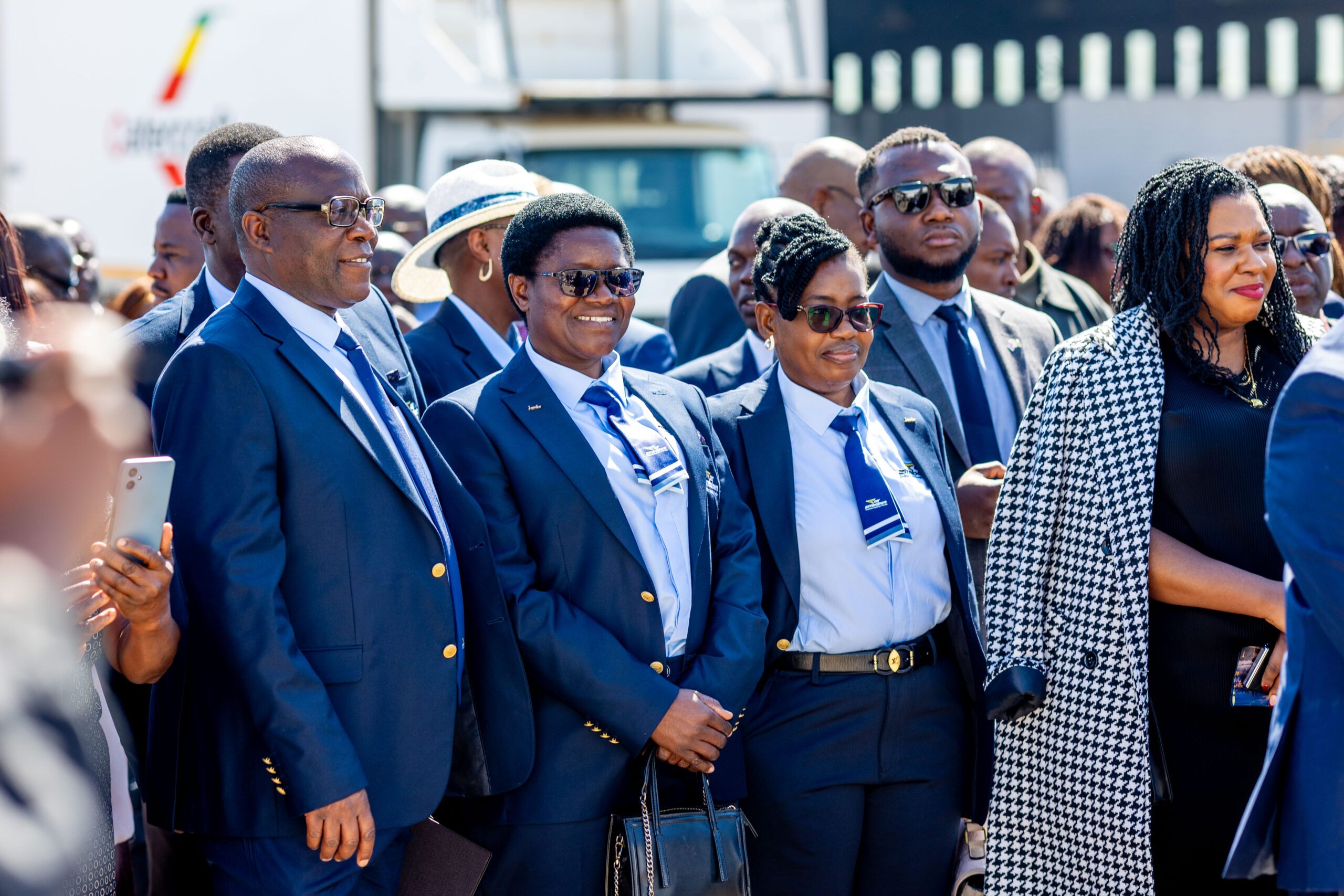 Air Zimbabwe representatives at the Harare to London launch